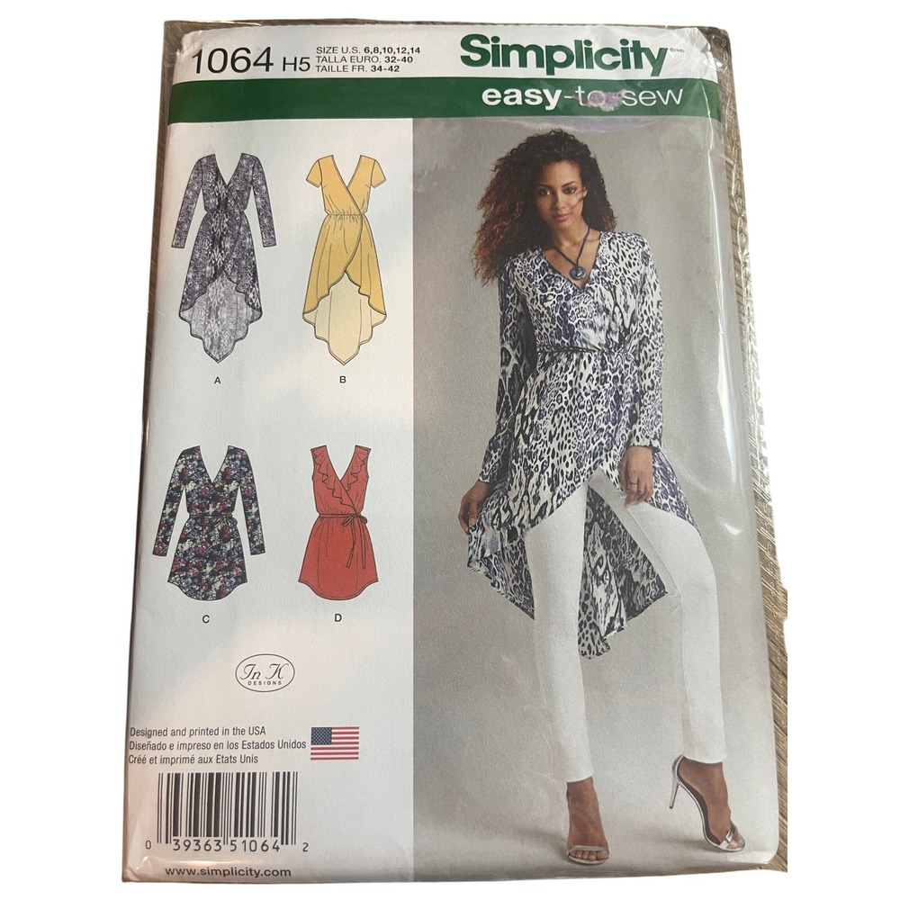 00503 - Simplicity 1064 Easy to Sew‎ Misses Tunic Belt Pattern Size H5 6 -14